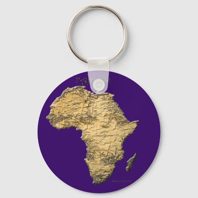 Porte-clés Carte de la collection de voyage AFRICA (Recto)