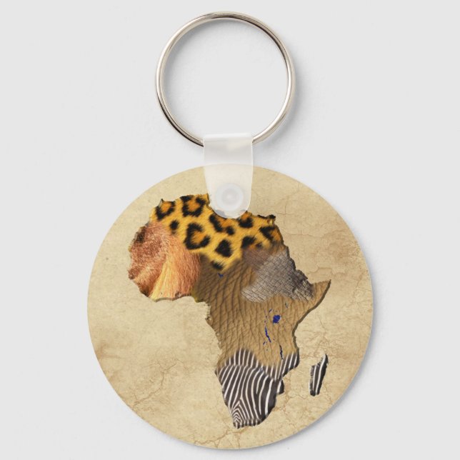Porte-clés Carte de la faune de l'AFRIQUE Porte - clé (Recto)