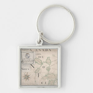Porte-clés Carte de la Nouvelle-France 1699