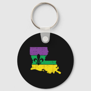 Porte-clés Carte de la Nouvelle-Orléans Louisiane Jester Funn