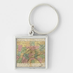 Porte-clés Carte de la Pennsylvanie et du New Jersey