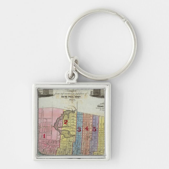 Porte-clés Carte de la ville de Saint-Louis (Devant)