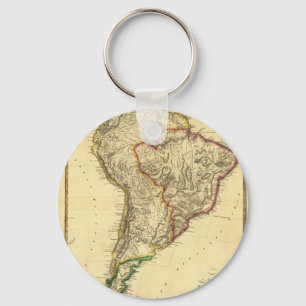 Porte-clés Carte de l'Amérique du Sud 1817