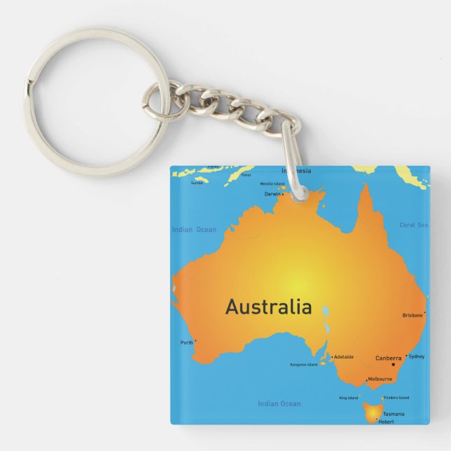Porte-clés Carte De L'Australie (Devant)