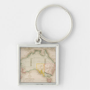 Porte-clés Carte de l'Australie et de la Nouvelle Zélande