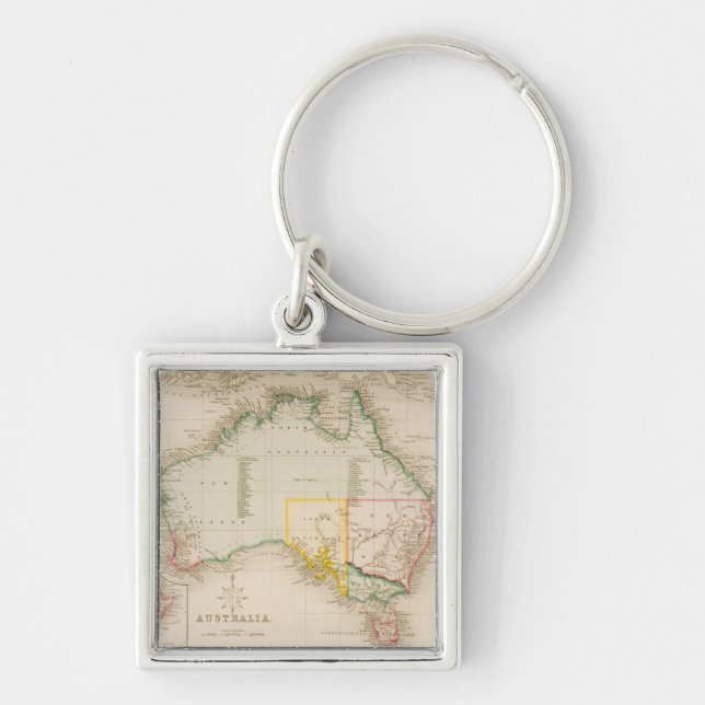 Porte-clés Carte de l'Australie et de la Nouvelle Zélande (Devant)