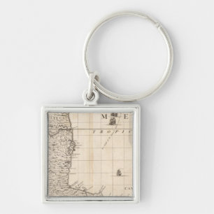Porte-clés Carte de l'Empire britannique en Amérique Feuille