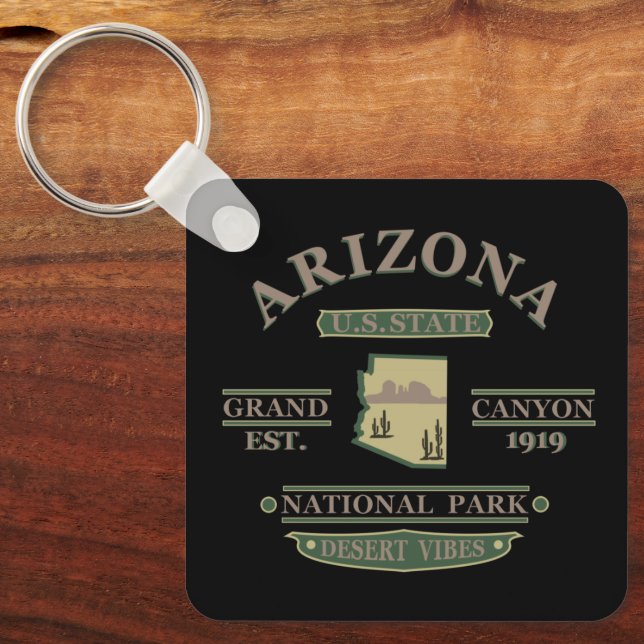 Porte-clés carte de l'état d'arizona (Recto)