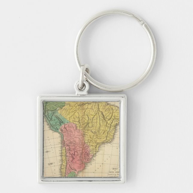 Porte-clés Carte de l'histoire de l'Amérique du Sud (Devant)