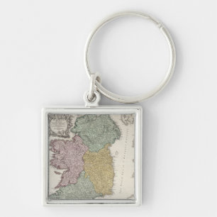 Porte-clés Carte de l'Irlande montrant les provinces d'Ulster