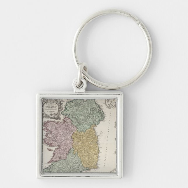 Porte-clés Carte de l'Irlande montrant les provinces d'Ulster (Devant)