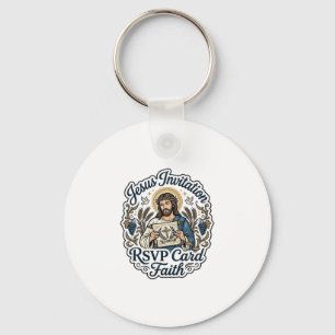 Porte-clés Carte de réponse à l'invitation de Jésus Foi Invit