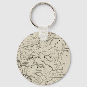 Porte-clés Carte de Zululand avec les frontières adjacentes