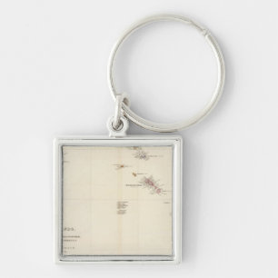 Porte-clés Carte des îles Leeward
