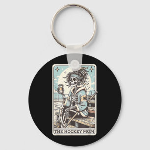 Porte-clés Carte drôle de squelette de mère de hockey
