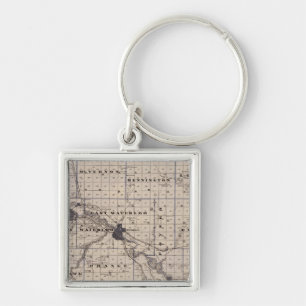Porte-clés Carte du comté de Black Hawk, État de l'Iowa