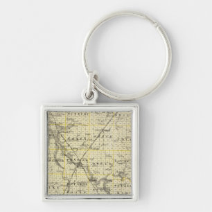 Porte-clés Carte du comté de Livingston et du Pontiac