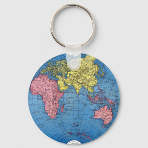Porte-clés Carte du cru 1915 du globe d'atlas du monde