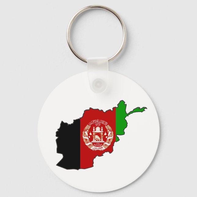 Porte-clés Carte du drapeau afghan (Recto)