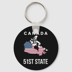 Porte-clés Carte du drapeau américain Canada 51e État