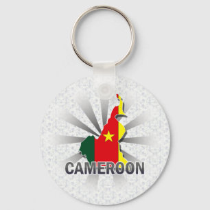 Porte-clés Carte du drapeau camerounais 2.0
