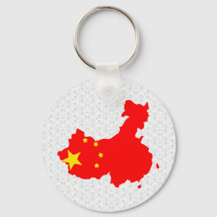 Porte-clés Carte du drapeau chinois pleine grandeur