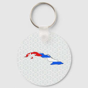 Porte-clés Carte du drapeau cubain pleine grandeur