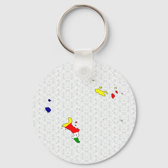 Porte-clés Carte du Drapeau des Seychelles pleine taille (Recto)