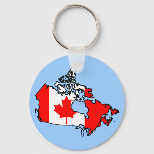 Porte-clés carte du drapeau du canada