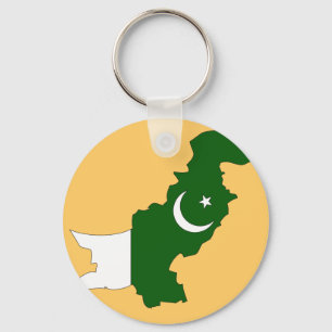 Porte-clés Carte du drapeau du Pakistan