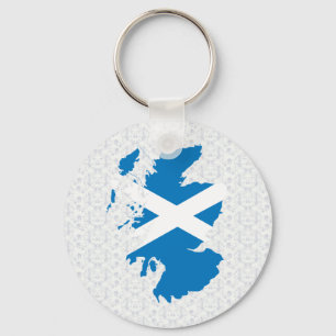 Porte-clés Carte du drapeau écossais pleine taille