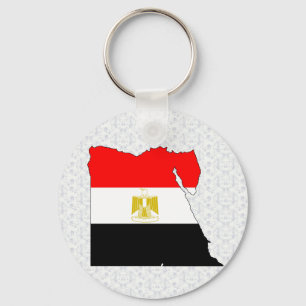 Porte-clés Carte du drapeau égyptien pleine grandeur