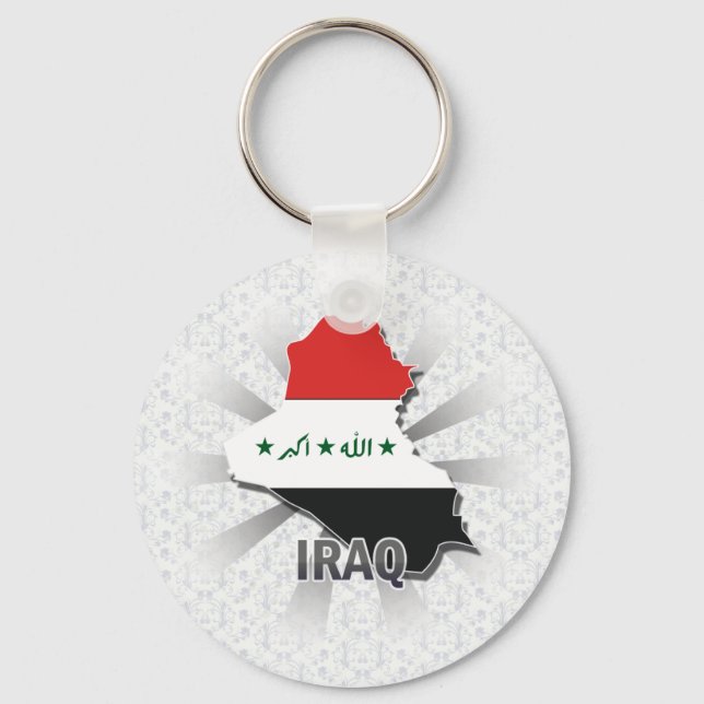 Porte-clés Carte du drapeau irakien 2.0 (Recto)