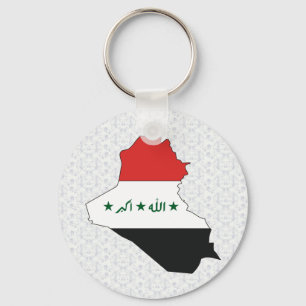 Porte-clés Carte du drapeau irakien pleine grandeur