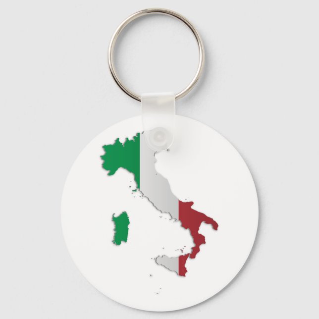 Porte-clés Carte du drapeau italien (Recto)