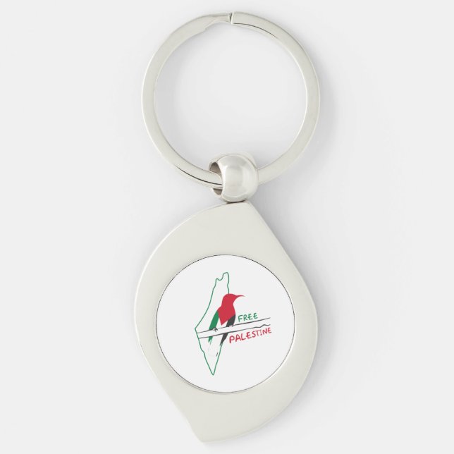 Porte-clés Carte du drapeau palestinien (Devant)
