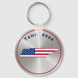 Porte-clés Carte du drapeau patriotique américain du Tennesse