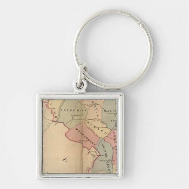 Porte-clés Carte du Martenet du Maryland, Atlas Edition (Devant)