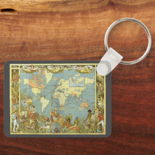 Porte-clés Carte du monde antique de l'Empire britannique, 18