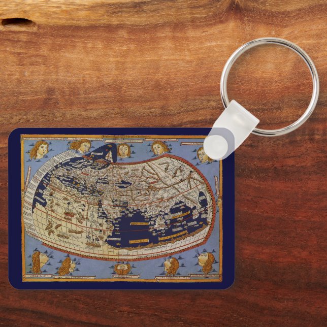 Porte-clés Carte du monde antique Ptolémée, Johannes d'Arnshe (Recto)