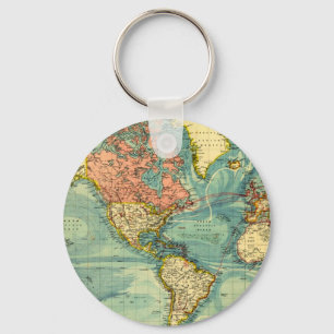 Porte-clés Carte du monde avec les États-Unis