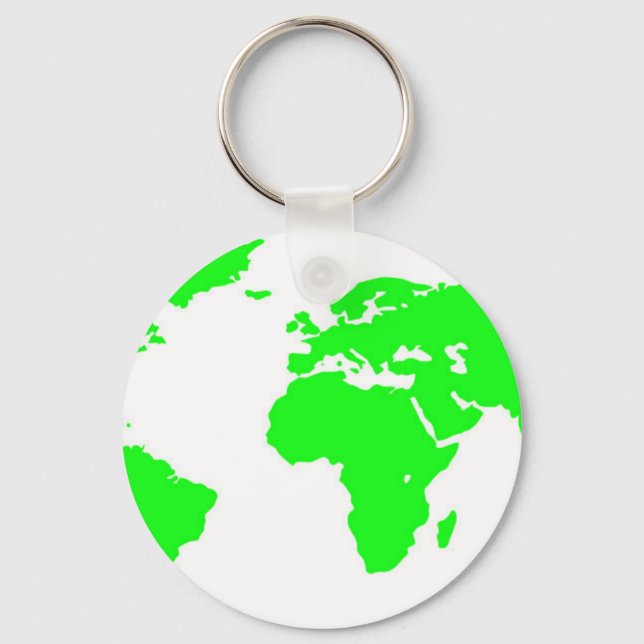 Porte-clés Carte du monde blanc vert (Recto)