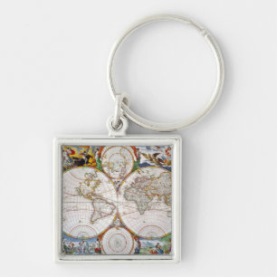 Porte-clés CARTE du MONDE, XVIIème siècle