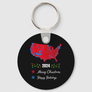 Porte-clés Carte électorale 2024 Joyeux Noël Trump Nouveau Pr