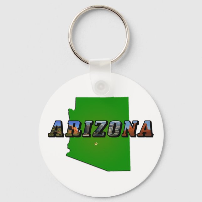 Porte-clés Carte et texte de l'image de l'Arizona (Recto)