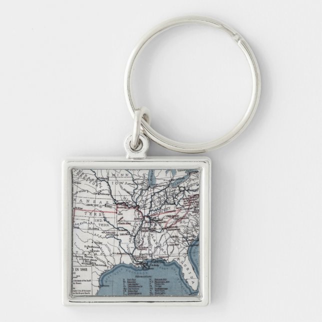 PORTE-CLÉS CARTE : GUERRE CIVILE, 1861 (Devant)