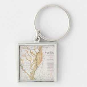 PORTE-CLÉS CARTE : LE FLEUVE MISSISSIPPI, 1861