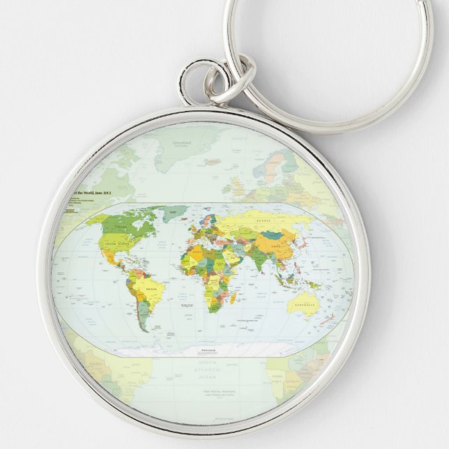Porte-clés Carte mondiale Globe Pays Atlas (Devant)