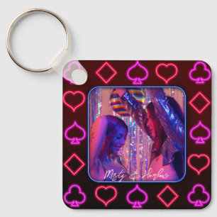 Porte-clés Carte Neon Casino Costume cadre photo