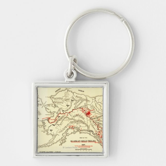 Porte-clés Carte panoramique de l'Alaska (Devant)
